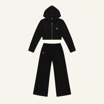 Set hoodie i hlače — casual slim, pamuk 95%+, dugi rukavi, ženski, proljeće 2024