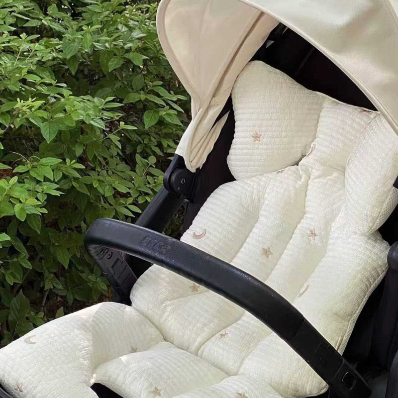 Детска седалкова подложка за количка, бродерия, памук, за деца 2–3 години, персонализируема