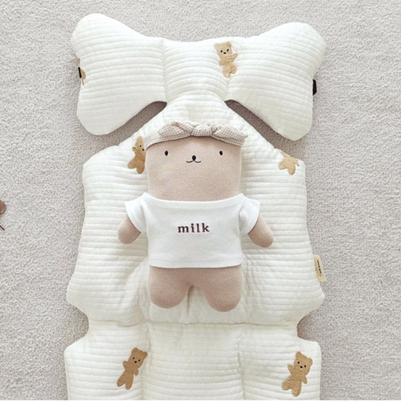 Детска седалкова подложка за количка, бродерия, памук, за деца 2–3 години, персонализируема