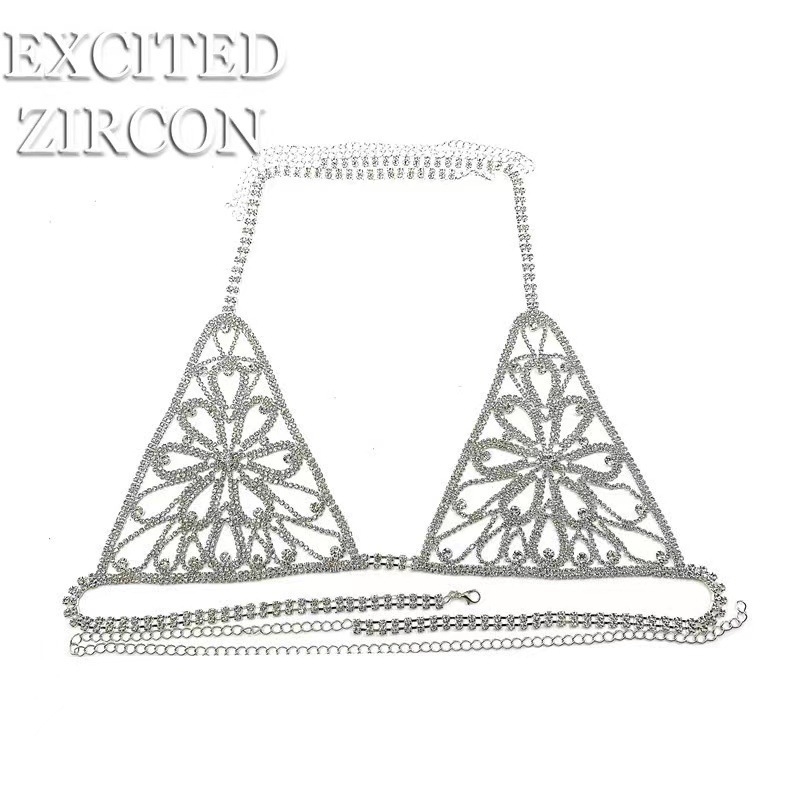 Σετ αλυσίδας σώματος — στρας, ηλεκτροπλατινωμένο μεταλλικό φινίρισμα, γυναικείο στυλ