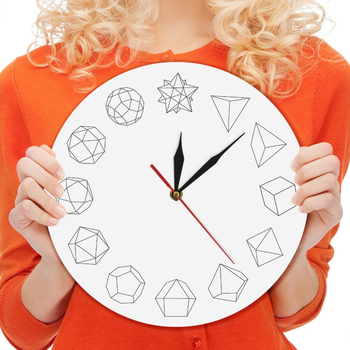 Ρολόι τοίχου με πολύγωνο σχήμα, μοντέρνος σχεδιασμός, αθόρυβος μηχανισμός Quartz, λειτουργεί με μπαταρία, πλαστικό περίβλημα και καντράν