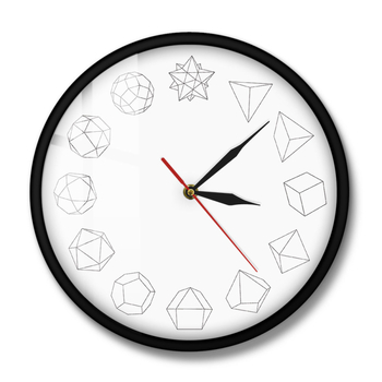 Ρολόι τοίχου με πολύγωνο σχήμα, μοντέρνος σχεδιασμός, αθόρυβος μηχανισμός Quartz, λειτουργεί με μπαταρία, πλαστικό περίβλημα και καντράν