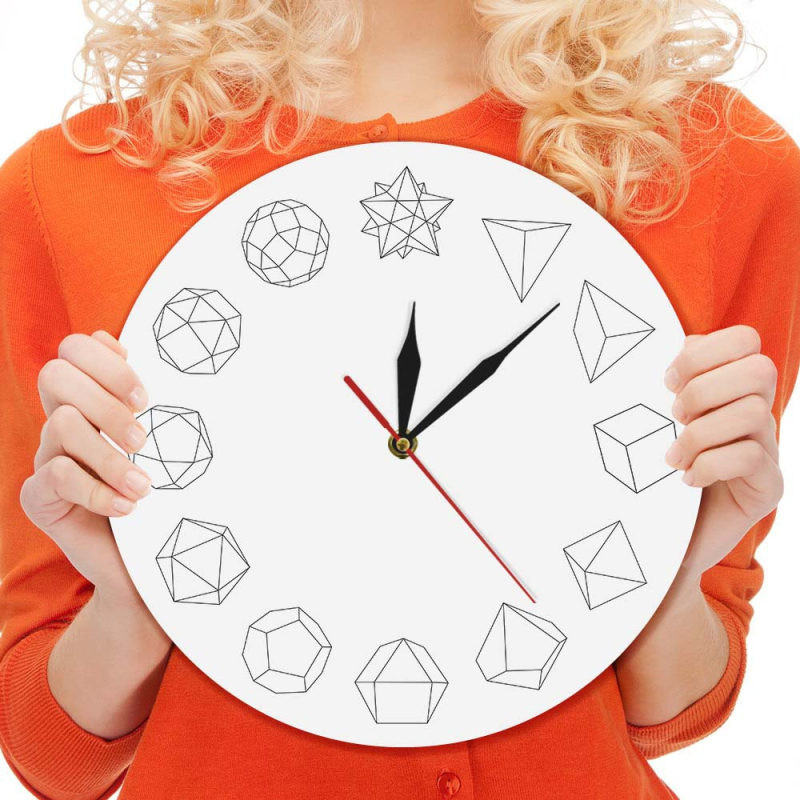 Ρολόι τοίχου με πολύγωνο σχήμα, μοντέρνος σχεδιασμός, αθόρυβος μηχανισμός Quartz, λειτουργεί με μπαταρία, πλαστικό περίβλημα και καντράν