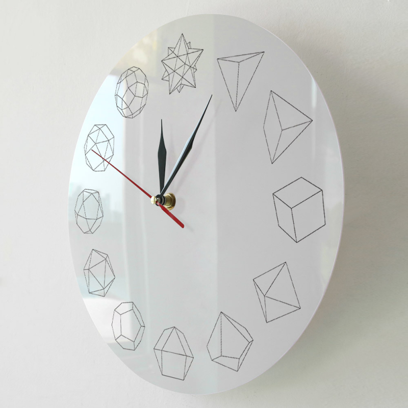 Ρολόι τοίχου με πολύγωνο σχήμα, μοντέρνος σχεδιασμός, αθόρυβος μηχανισμός Quartz, λειτουργεί με μπαταρία, πλαστικό περίβλημα και καντράν