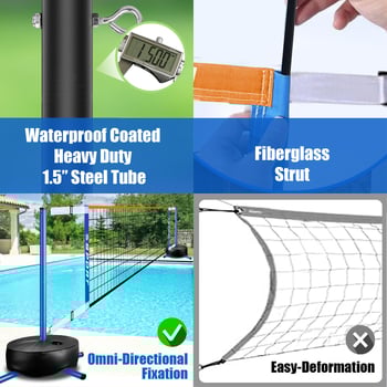 EASTGOING Set portabil pliabil pentru volei pe apă – cadru din poliester, 4,8 kg