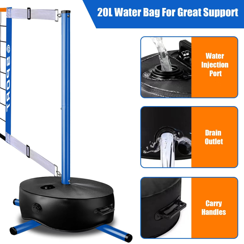 EASTGOING Kaasaskantav kokkupandav veevõrgu volejbola komplekt – polüester raam, 4,8 kg