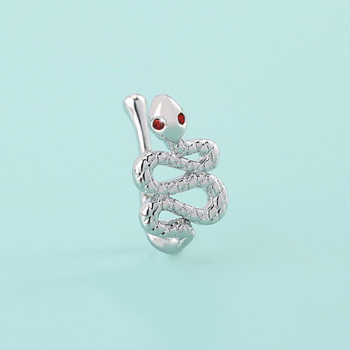 Hamis orrgyűrű – U-alakú kígyó dizájn, mikrobevonatos cirkónia, rézből készült alap, elektroplakolással bevont, nőies stílus