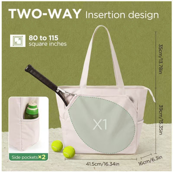 Kanvas-tennis tote kott linnalise stiiliga, horisontaalne ruudu kuju, tõmblukuga avamine, mitu taskut (tõmblukukott, telefoni task, sülearvutitask) — 2025 sügis