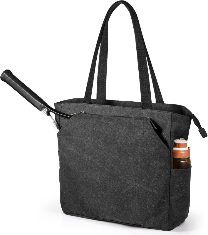 Kanvas-tennis tote kott linnalise stiiliga, horisontaalne ruudu kuju, tõmblukuga avamine, mitu taskut (tõmblukukott, telefoni task, sülearvutitask) — 2025 sügis