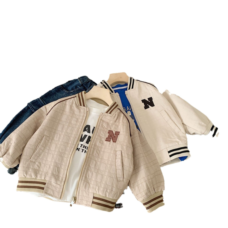 Jachetă pentru copii – unisex, litere brodate, fermoar, primăvară (unisex, litere brodate, fermoar, primăvară, 3–8 ani)