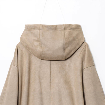 Sieviešu kapucēta velūra bomber jaka, 3D raksts, kolāžas šūšana, poliesteris