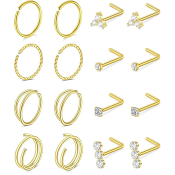 Lanlu orrtű, virág alakú, cirkón, rozsdamentes acél, elektroplatálás