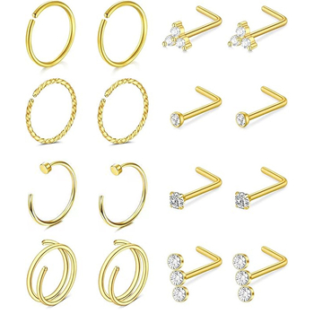 Lanlu orrtű, virág alakú, cirkón, rozsdamentes acél, elektroplatálás