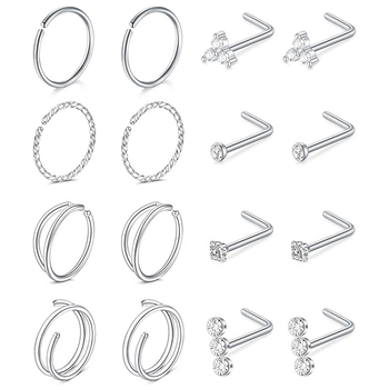 Lanlu orrtű, virág alakú, cirkón, rozsdamentes acél, elektroplatálás