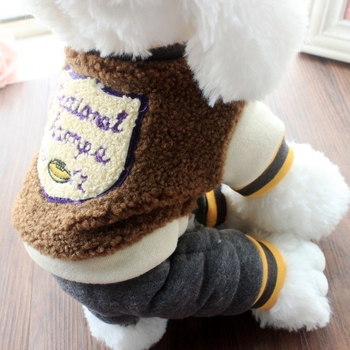 Палто за малки кучета с поларена подплата, дебел памучен пълнеж, свободен стил, дрехи за домашни любимци за есен-зима