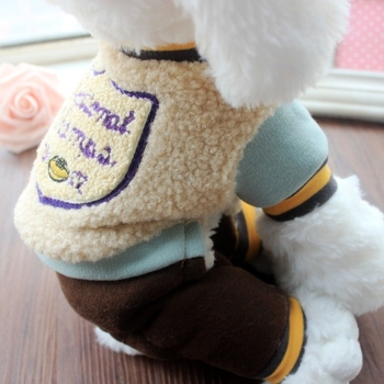 Палто за малки кучета с поларена подплата, дебел памучен пълнеж, свободен стил, дрехи за домашни любимци за есен-зима