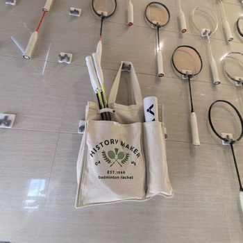 Badmintona un tenisa soma ar kanvas ārpusi, poliestera audums, izdrukāts logotips, pieaugušajiem