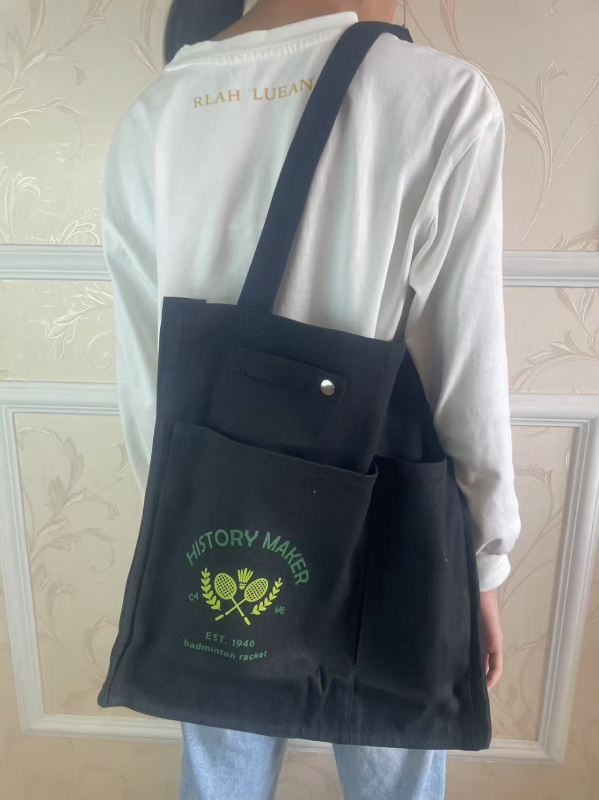 Badmintona un tenisa soma ar kanvas ārpusi, poliestera audums, izdrukāts logotips, pieaugušajiem