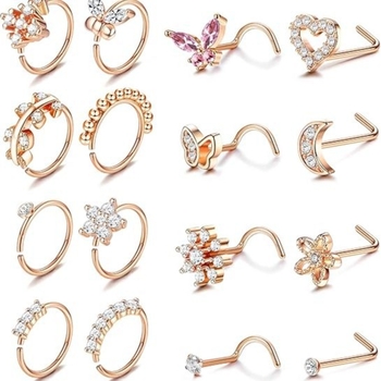 Orrékszerszett gyémánt pillangóval, uniszex, vintage, elektroplatolt rozsdamentes acél, Princess sorozat, tavasz 2024