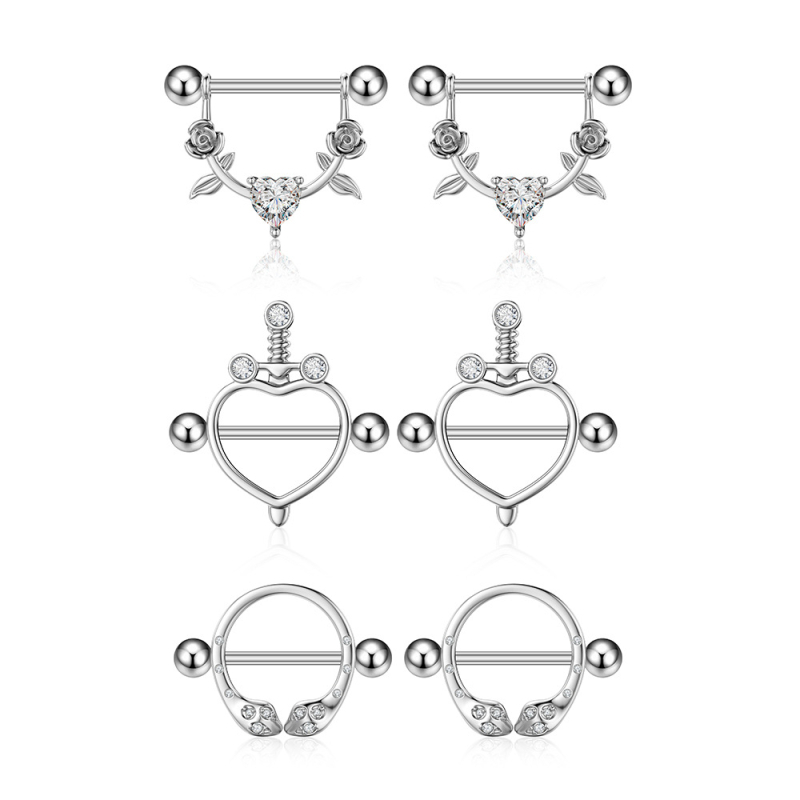 Mellgyűrű rozsdamentes acélból, 18K tisztaságú, virágos dizájn, kristály, elektroplakolás, uniszex, természetes stílus, Hercegnő sorozat