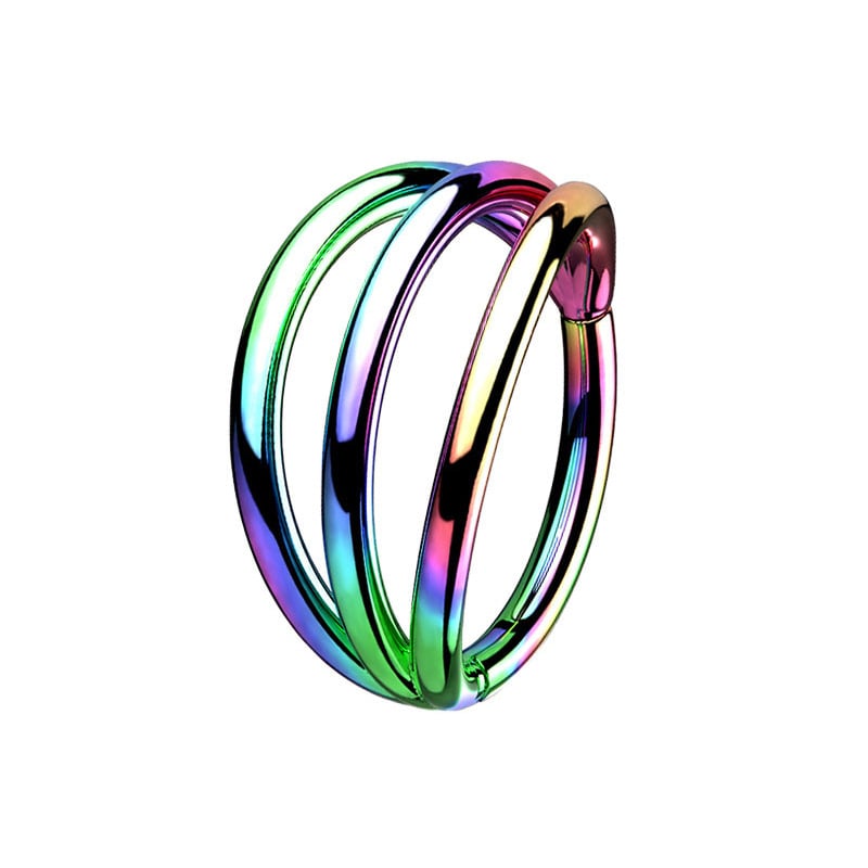 3 slāņi nerūsējošā tērauda deguna gredzens ar pulētu virsmu, nekonvencionāls stils