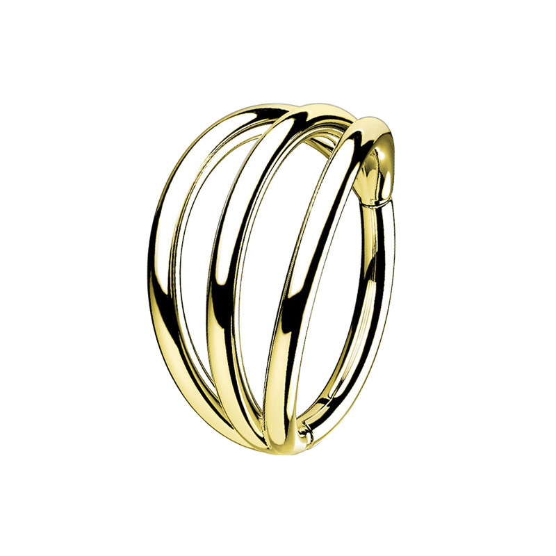 3 slāņi nerūsējošā tērauda deguna gredzens ar pulētu virsmu, nekonvencionāls stils