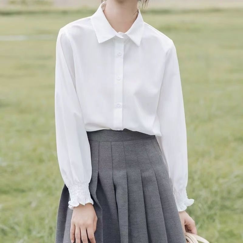 Πουκάμισο από Modal, abstract μοτίβο, όρθιος γιακάς, μακριά μανίκια, Α-γραμμή