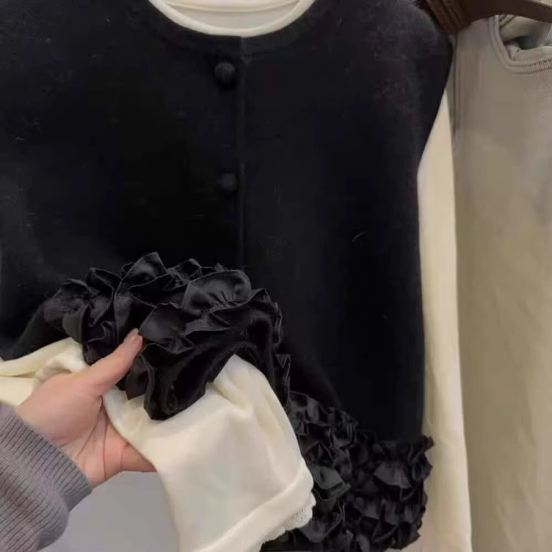 Vesta u kardigan stilu za gradske dnevne obaveze, jednobojna, okrugli izrez, materijal akrilna vlakna