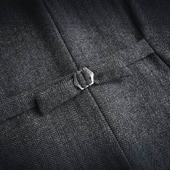 Ανδρικό γιλέκο κοστουμιού από μαλλί, στενή γραμμή, V-λαιμό, μονόμπροστο