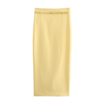 Naistele mõeldud V-kaelusega vest ja vööga seelik, Euroopa–Ameerika stiilis, suvi 2024, polüester