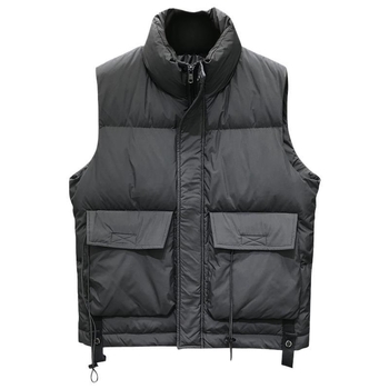 Мъжки втален пухен жилет с качулка, Corduroy плат с райета, подплата от зайчи пух и памук, двойно закопчаване отпред, зимен стил