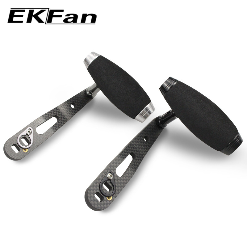 EKFan Mâner pentru mulinetă de pescuit cu cap T din carbon, priză EVA, manivelă modificată, accesorii marca D