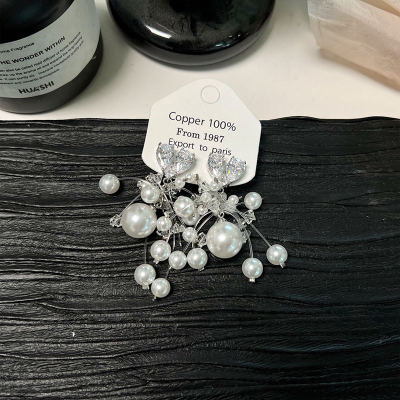 Cercei cu zirconiu și design geometric, finisaj electroplatat, stil coreean pentru femei