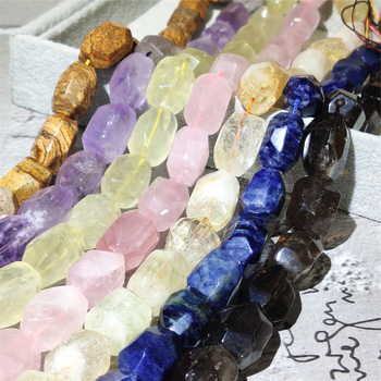 Perle - Prirodni kristal od minerala, facetirane, s prolaznom rupom kroz cijelu duljinu, okrugle perle; lagani luksuzni stil.