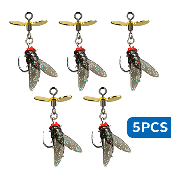 Fujitora Dirbtinių Masalų Rinkinys su Fly Kabliu Be Barbų Upės Žvejybai