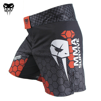 Muške borbene šorceve za MMA, boksa i borilačke vještine, trening Sanda, trčanje i fitness — tkanina 90% poliester; mješavina kemijskih vlakana; sadržaj poliester 90%