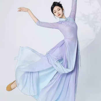 Wancha Top για κινεζικό χορό με chenille και spandex, γυναικείο, με γιακά, για φολκ χορό – Άνοιξη 2025