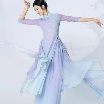 Wancha Top για κινεζικό χορό με chenille και spandex, γυναικείο, με γιακά, για φολκ χορό – Άνοιξη 2025