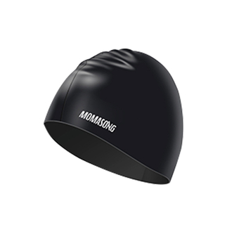 Momasong ελαστικό καπέλο κολύμβησης από σιλικόνη για ενήλικες, με προστασία για τα αυτιά (Σιλικόνη, Αδιάβροχο, Unisex, Ελαστικό)