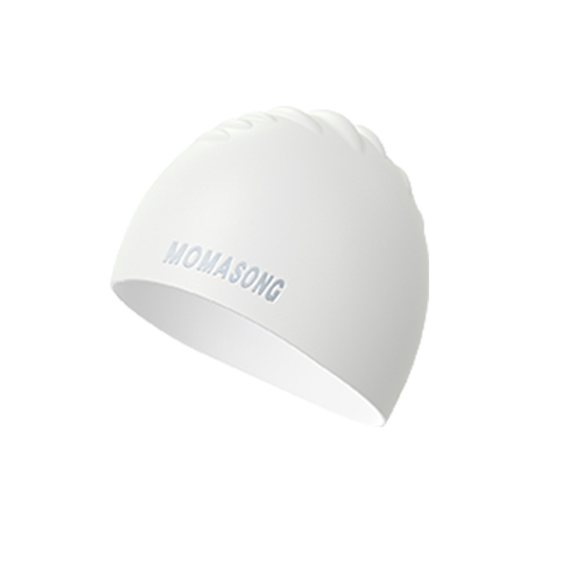 Momasong ελαστικό καπέλο κολύμβησης από σιλικόνη για ενήλικες, με προστασία για τα αυτιά (Σιλικόνη, Αδιάβροχο, Unisex, Ελαστικό)