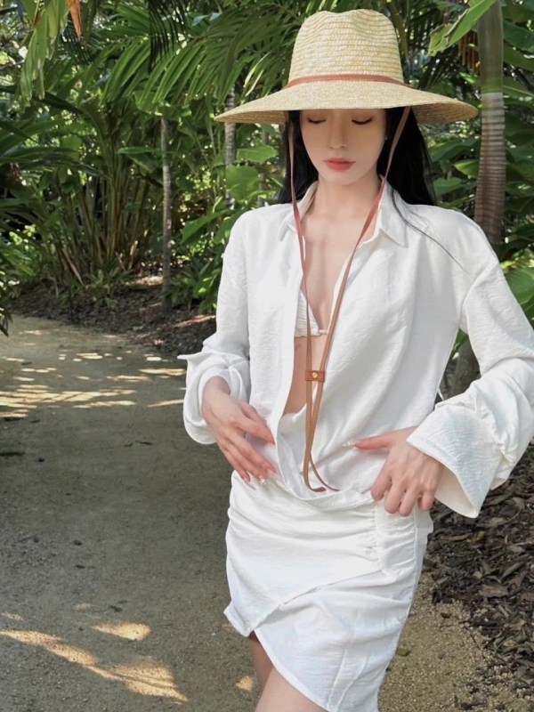 Ženska plažna bluza-odijelo, bikini-stil kupaći kostim, najlon tkanina, najlonska podstava, bez rukava