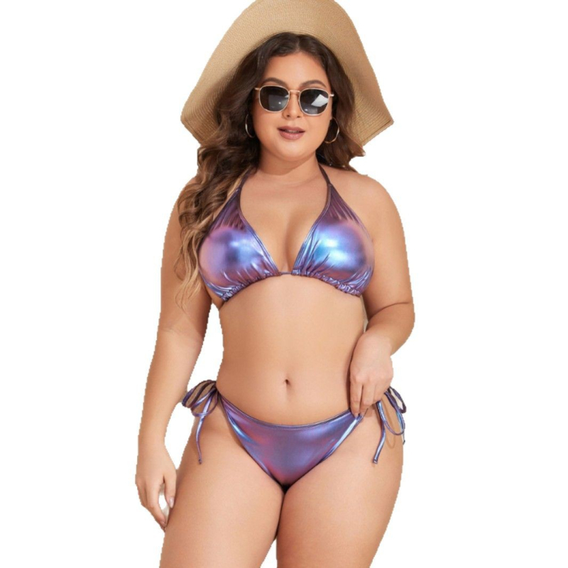 Ženski halter bikini kupaći kostim; poliester 82% s podstavom od spandeksa 80%; jastučići za poprsje, bez čvrste žice