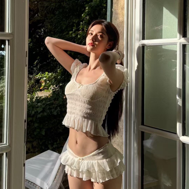 Ženski dvodijelni bikini, dizajn za vitku siluetu, cvjetni uzorak