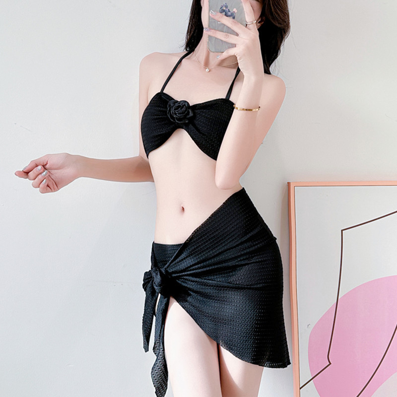 Cvjetni bikini set za žene, trodijelni set, bez naramenica