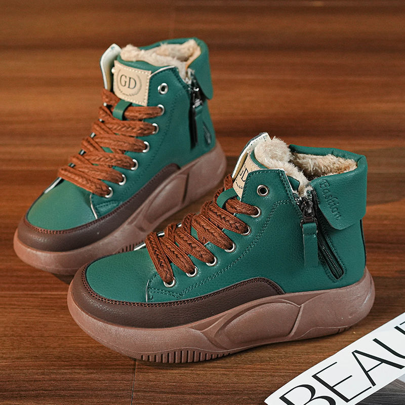 Kanvas kurpes ar siltu pūkaino odere, Korejiskā stila, virsējā daļa no sintētiskās ādas, šņorēšana