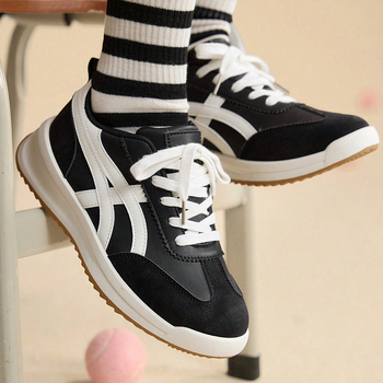 Дамски спортни обувки в стил Форест Гъмп, PU горна част, гумена подметка, водоустойчива и антихлъзгаща, с връзки