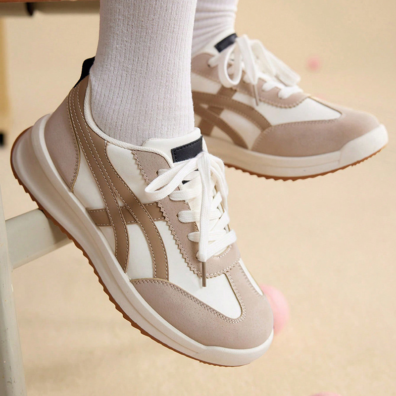 Дамски спортни обувки в стил Форест Гъмп, PU горна част, гумена подметка, водоустойчива и антихлъзгаща, с връзки