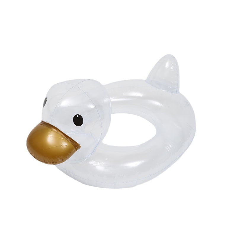 Vaikų skaidrus plaukimo žiedas antis formos, PVC 0,2 mm