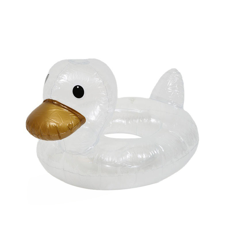 Vaikų skaidrus plaukimo žiedas antis formos, PVC 0,2 mm