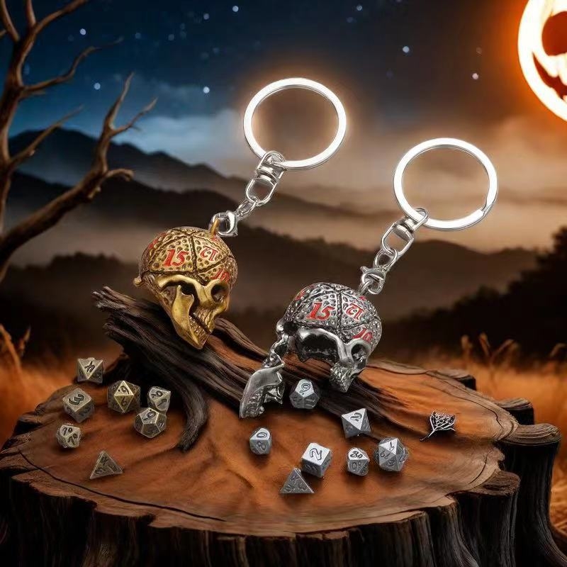 Μεταλλική κλειδοθήκη με ζάρι D20, κράμα χαλκού-ψευδαργύρου, στρογγυλεμένες γωνίες